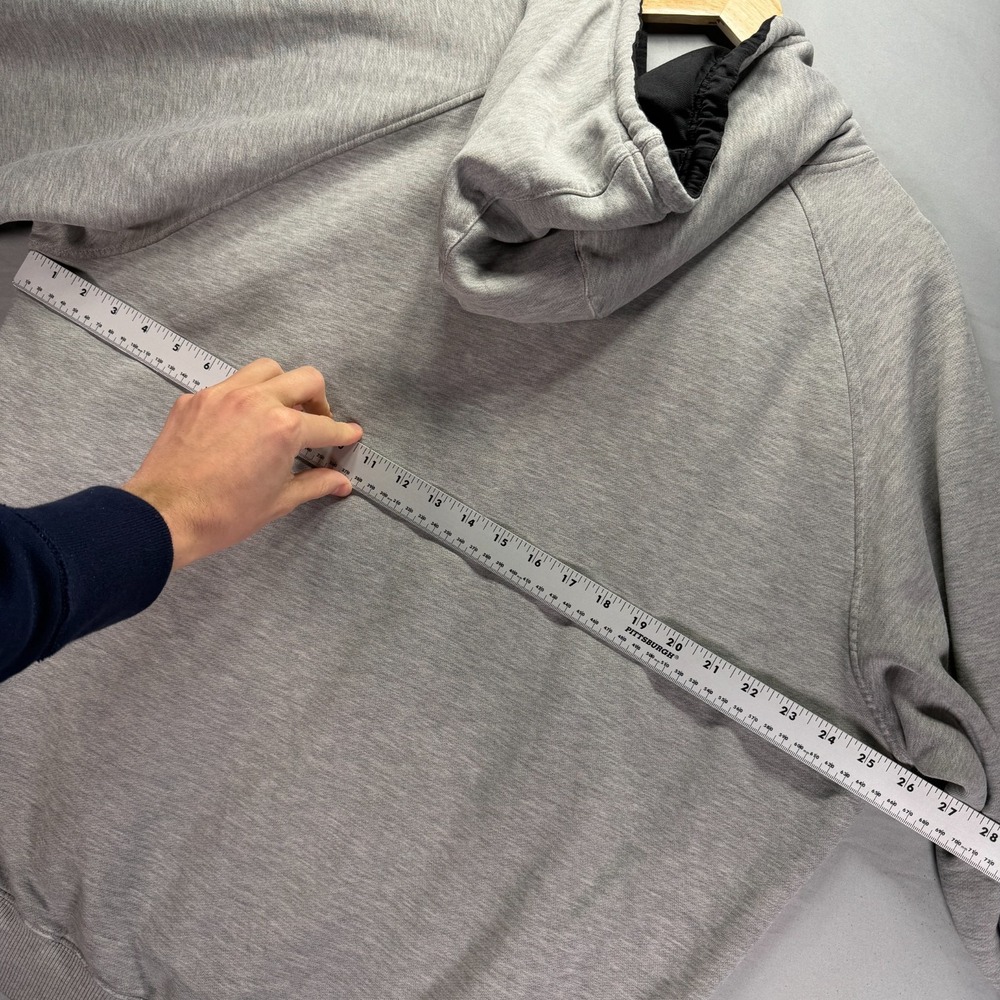 Vintage Y2K Adidas Hoodie Mens XL Gray Pullover Sweatshirt Big Logo Fleece - Picture 8 of 10